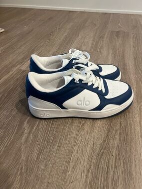 Alo Navy and White Lace-Up Sneakers